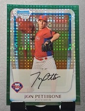 2011 Bowman Chrome #BCP142 Jon Pettibone PHILLIES 1st Green X-Fractor ⚾️NM/MT