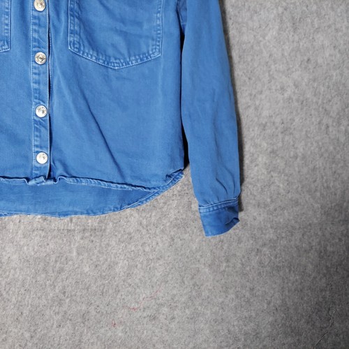Zara Girls Jacket 13 14 Blue Denim Jean Long Sleeve Button Trucker Stonewash - Picture 4 of 11