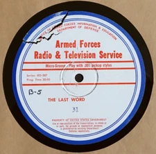 THE LAST WORD BERGEN EVANS RADIO SHOW 16" TRANSCRIPTION DISC FAYE EMERSON