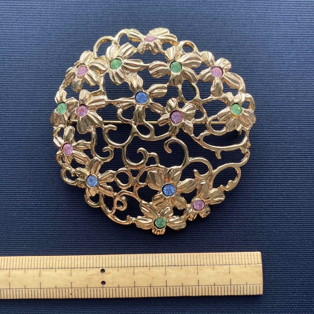 Yves Saint Laurent YSL Brooch 6.6 cm Diameter Large Vintage Elegant thumbnail 9