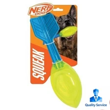 NERF 12" TPR Squeak Vortex Interactive Dog Toy - Green/Blue