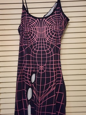  3D Body Print Sexy Dress With Slit '' Tron Style''