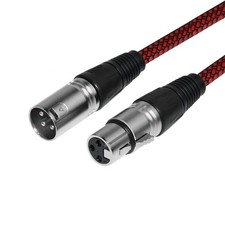 XLR Cable 10ft 2Pack Male to Female, Microphone Cable 3 Pin Nylon Braided Bal...