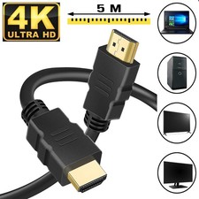 5m Metre HDMI Cable Fast Speed HD 4K Gold 3D ARC 1080p For PS3 PS4 XBOX SKY TV