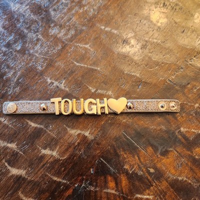 BCBG Generation Cuff Bracelet Adjustable Snap  TOUGH LOVE  Metallic Pink 