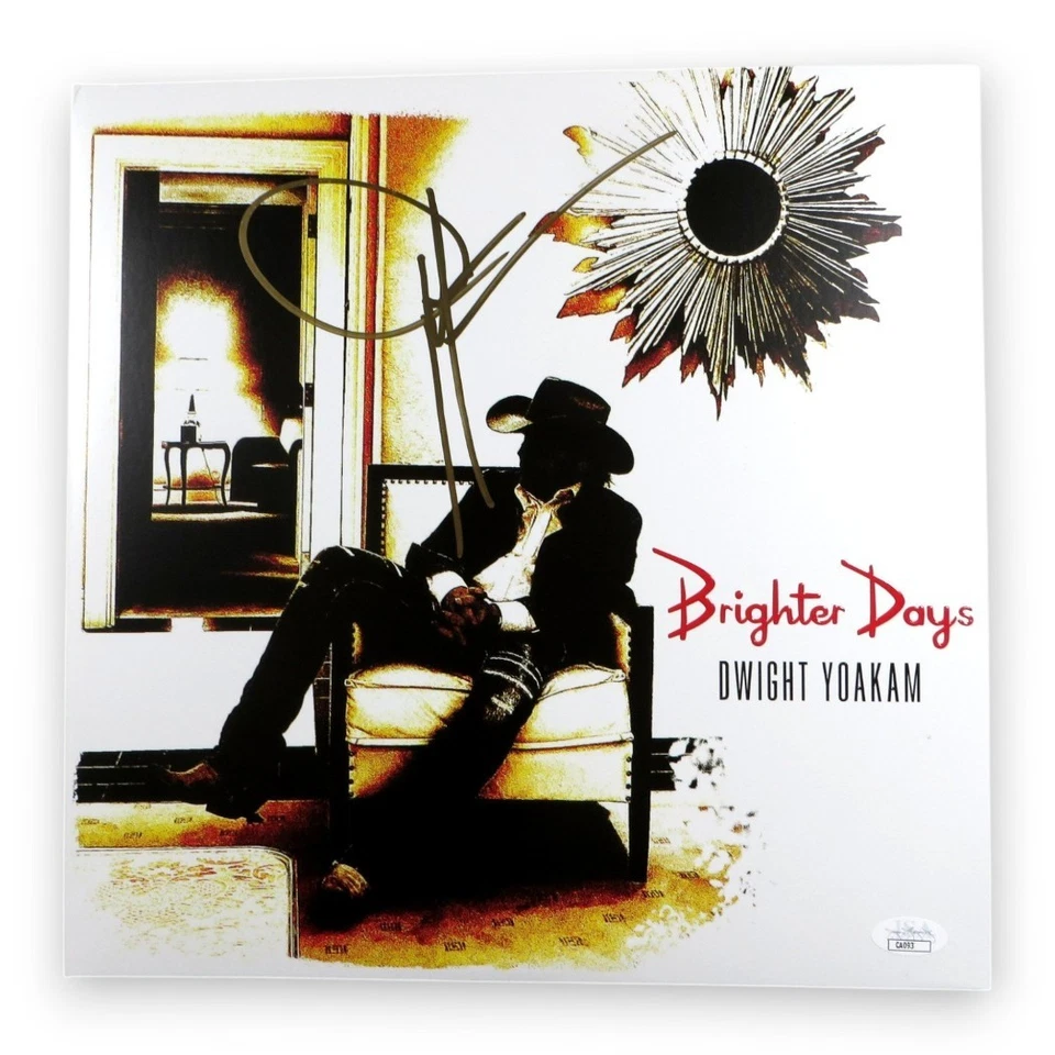 Dwight Yoakam Signed Autographed Record Album Cover Brighter Days JSA COA