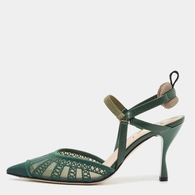 FENDI COLIBRÌ(コリブリ) メッシュパンプス 38 Fendi Colibri Size 38 Green Lace and Mesh Slingback Pumps | eBay