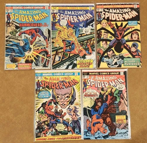 1974 Marvel Comics The Amazing Spider-Man #s 130, 133, 135, 138, 139