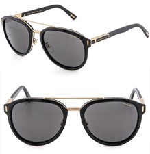 CHOPARD B85 G.P.M.H Aviator Black Gold Plated SCHB85 Polarized Unisex Sunglasses