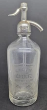 CARL H SCHULTZ CORPORATION SELTZER CIPHON BOTTLE NY 26 OZ MADE IN GERMANY RARE!