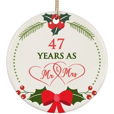 47th Anniversary Ornament 47 Years As Mr Mrs Christmas Ornament Keepsake Gift