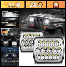 7x6 Led Headlight Hilow Sealed Beam For Chevy Gmc Ford Jeep - Chrome Assembly