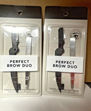 2-PACK EQUATE PERFECT BROW DUO Dual Ended Razor/Brush, Stainless Steel Tweezer