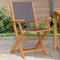 GartenstüHle 2Er Set Akazie Massivholz Anthrazit Stoff Balkon Terrasse