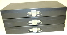 Set of 3 Dark Gray, Metal Slide Trays, 150 Slides Each, Very Good Condition