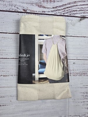 Hildie & Jo Drawstring Bag Natural 14.5''x18'' 100% Cotton #1815-5952 New