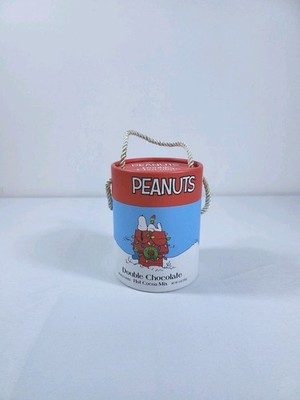 Peanuts Used Snoopy & Woodstock Christmas Themed Cardboard Container With Lid