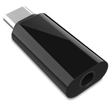 USB C to 3.5mm Hi-Res Audio Adapter Type C Male Female Aux Jack BLACK