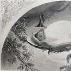 ANTIQUE 19th Century Engraving Etching Art Junk - Ariel, Sharpe