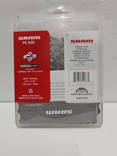 SRAM 46.2758.114.005 PC-830 Power Chain II Bicycle Chain 1/2" x 3/32" 114 Links - Picture 3 of 5