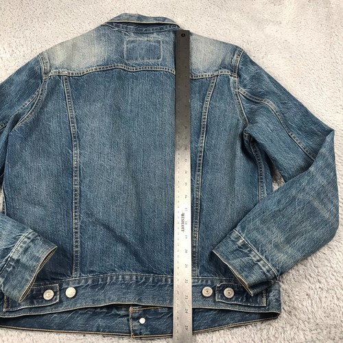 Chaqueta Levis Trucker Para Hombres S Azul Desteñido Denim Jean Abotonado Tipo 3 Abrigo - Imagen 8 de 11