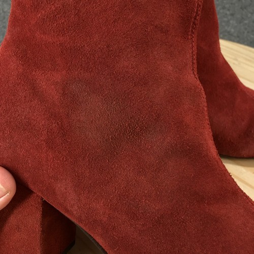 Free People Boots Womens 39 Cecile Ankle Bootie Red Round Toe Casual Block Heels - Picture 4 of 22
