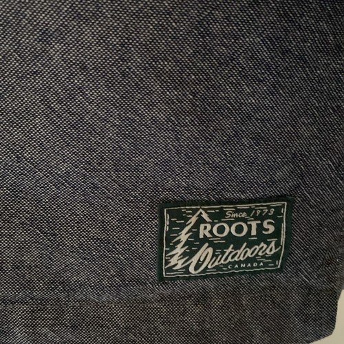 Roots Chambray Organic Cotton and Linen Buttoned Down Shirt Shacket with Pockets - Picture 3 of 7