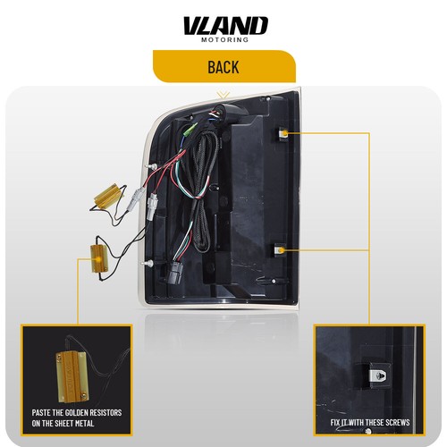 Conjunto completo de luces traseras LED VLAND para Chevrolet Silverado1500 2500/3500HD 07-13 - Imagen 11 de 15