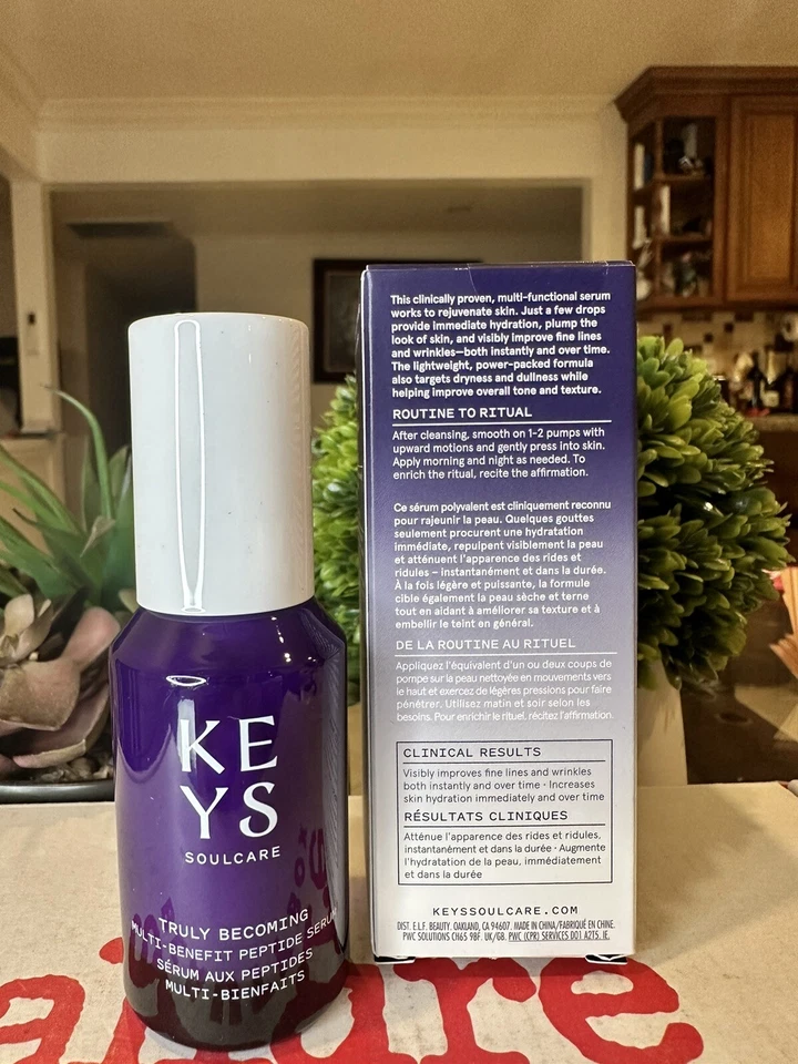 Keys Soulcare Truly Becoming Suero Péptido Multi-Beneficio 1 FL Oz Tamaño Completo Nuevo en Caja Foto 2 de 2