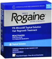 Men's ROGAINE 5 Minoxidil Solution Extra Strength 3 Month Supply 60ml EXP 06/26
