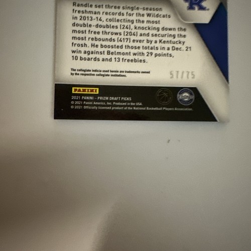 2021 Panini Prizm Draft Picks Julius Randle /75 Ruby Wave #75 Kentucky Knicks - Picture 13 of 15