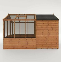 10x6 COMBI GREENHOUSE GARDEN SHED TIMBER WOOD POTTING SHEDS APEX SHIPLAP STORAGE