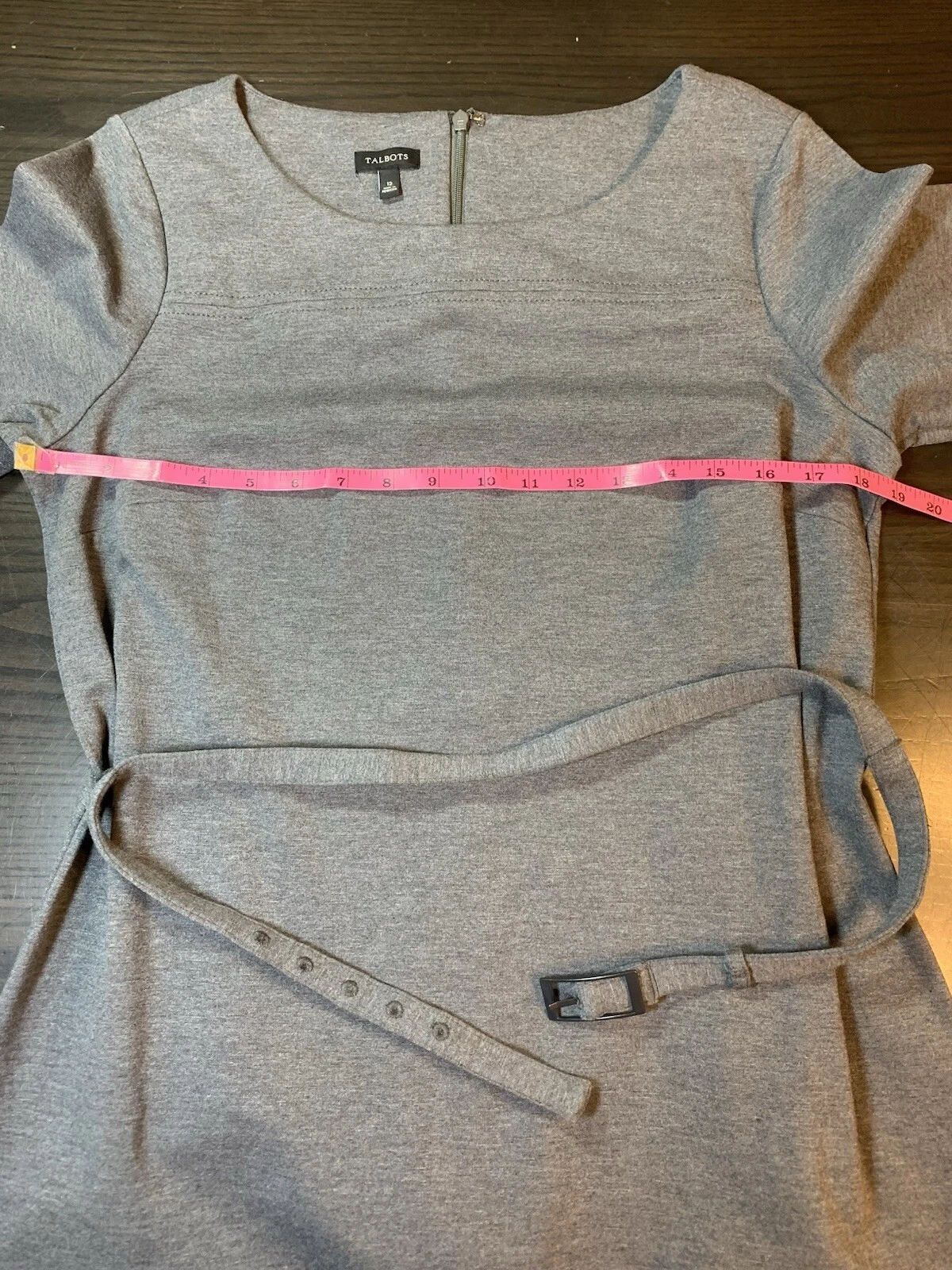 VETEMENTS Abito Talbots Ponte in maglia con cintura donna 12 preppy ufficio chiesa basic retrò grigio