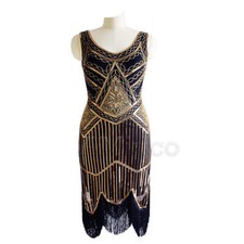 Vintage 1920s Flapper Dress Great Gatsby Fringe Dresses Lady 20s Roaring Costume