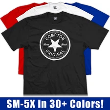 Compton Original Inverse T-Shirt | Born & Bred Made Raised in Logo Design Print