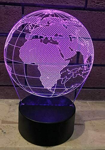 3D World Globe LED Light 7 Color Changing Table Light Night Light Optical Visual - 第 4/12 張圖片