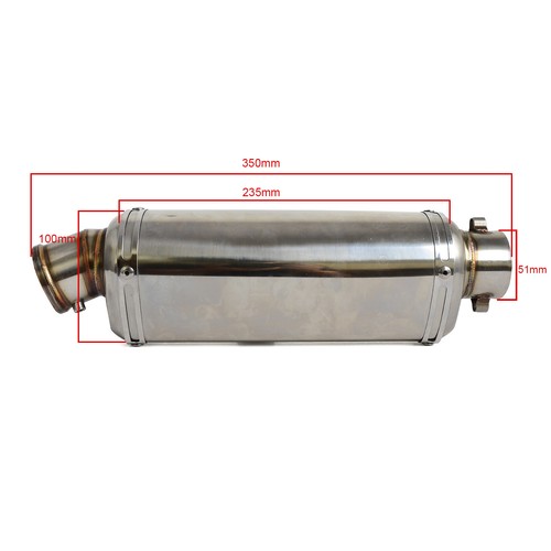 Universal 38-51MM Exhaust Muffler Pipe Stainless Steel For ATV Quad Motorcycle - Picture 3 of 8