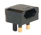 2 Pole Euro to UK Standard 3 Pin Converter Plug 8A Black