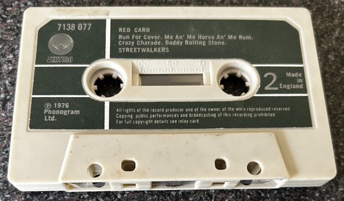 STREETWALKERS-RED CARD-UK VERTIGO 1976 CASSETTE TAPE-PAPER LABELS-FAMILY (EX) - Picture 4 of 4