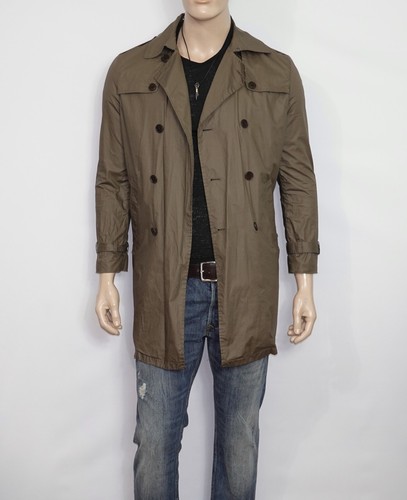 John Varvatos moderner leichter Trenchcoat in braun Größe S 100% Baumwolle - Bild 3 von 9
