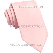 New Vesuvio Napoli Men's 2.5" skinny necktie only solid polyester prom Pink