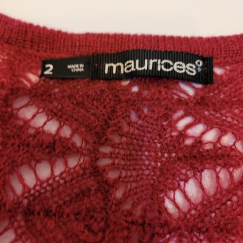 Maurices, Maroon Sweater, Open Weave, Plus size 2 - Picture 6 of 6