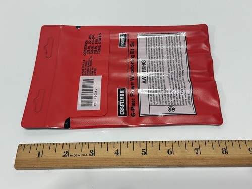 NEW Craftsman Tools USA 20864 6pc Power Woodboring Bit Set in Pouch, 3/8" to 1" - Picture 5 of 5