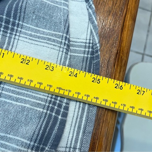 Abercrombie & Fitch gray plaid button down 100% cotton flannel shirt size 13/14 - Picture 4 of 8