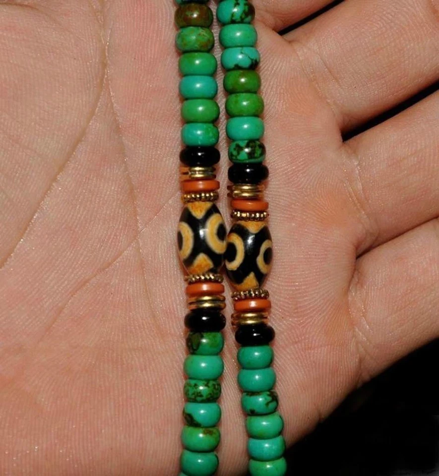 Collar Mara Perla Oración Buda Budista Turquesa Tibetana - Foto 4 de 4