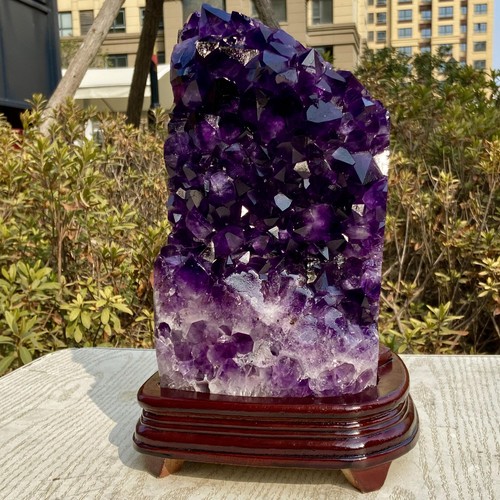 14.63LB Natural top-grade black amethyst block displays mineral specimens+bade - 第 7/16 張圖片