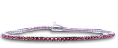 BRACCIALE TENNIS IN ORO BIANCO E RUBINI CRIVELLI 329-L1051-B