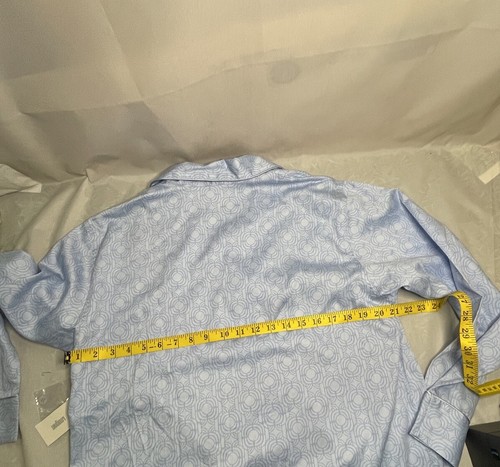 I. Magnin Sleepwear Top Large Light Blue Long Sleeve - Picture 11 of 14