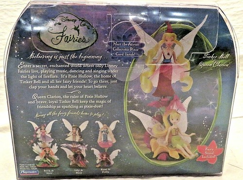 2006 Playmates 4” Disney Fairies Tinker Bell & Royal Loyal Queen Clarion + DVD - Picture 6 of 12
