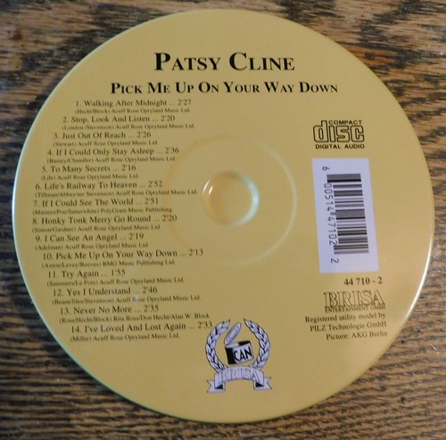 PATSY CLINE CD- PICK ME UP ON YOUR WAY DOWN - Picture 3 of 3